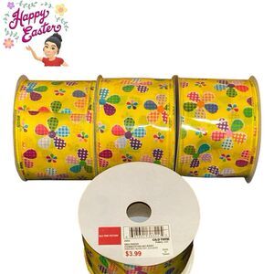 4x Easter Egg Wire Edged Ribbon 5 Yards Each